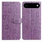 For iPhone 17 Air Daisy Embossed Leather Phone Case(Light Purple) - 1