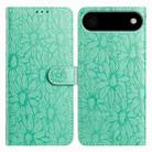 For iPhone 17 Air Daisy Embossed Leather Phone Case(Green) - 1