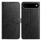 For iPhone 17 Air Daisy Embossed Leather Phone Case(Black) - 1