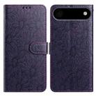 For iPhone 17 Air Daisy Embossed Leather Phone Case(Dark Purple) - 1
