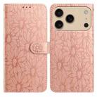 For iPhone 17 Pro Max Daisy Embossed Leather Phone Case(Rose Gold) - 1