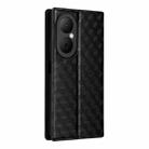 For Huawei Enjoy 80 4G Cubic Grid Texture Flip Leather Phone Case(Black) - 3