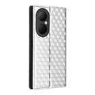 For Huawei Enjoy 80 4G Cubic Grid Texture Flip Leather Phone Case(Silver) - 3