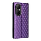 For Huawei Enjoy 80 4G Cubic Grid Texture Flip Leather Phone Case(Purple) - 3
