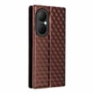 For Huawei Enjoy 80 4G Cubic Grid Texture Flip Leather Phone Case(Brown) - 3