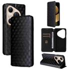 For Huawei Pura 80 Ultra 5G Cubic Grid Texture Flip Leather Phone Case(Black) - 1