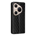 For Huawei Pura 80 Ultra 5G Cubic Grid Texture Flip Leather Phone Case(Black) - 3