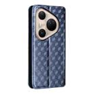 For Huawei Pura 80 Ultra 5G Cubic Grid Texture Flip Leather Phone Case(Blue) - 3