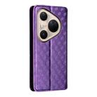 For Huawei Pura 80 Ultra 5G Cubic Grid Texture Flip Leather Phone Case(Purple) - 3
