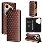 For Huawei Pura 80 Ultra 5G Cubic Grid Texture Flip Leather Phone Case(Brown) - 1