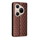 For Huawei Pura 80 Ultra 5G Cubic Grid Texture Flip Leather Phone Case(Brown) - 3
