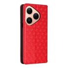 For Huawei Pura 80 5G Cubic Grid Texture Flip Leather Phone Case(Red) - 3