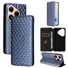 For Huawei Pura 80 5G Cubic Grid Texture Flip Leather Phone Case(Blue) - 1