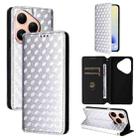 For Huawei Pura 80 5G Cubic Grid Texture Flip Leather Phone Case(Silver) - 1