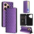 For Huawei Pura 80 5G Cubic Grid Texture Flip Leather Phone Case(Purple) - 1