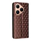 For Huawei Pura 80 5G Cubic Grid Texture Flip Leather Phone Case(Brown) - 3