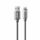 WK WDC-63i 12W USB to 8 Pin Fast Charging Data Cable, Length: 1.2m(Grey) - 1