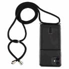 For iPhone 12 mini Transparent TPU Protective Case with Lanyard & Card Slot(Black) - 1