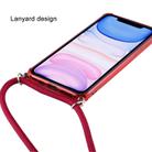 For iPhone 12 mini Transparent TPU Protective Case with Lanyard & Card Slot(Blue) - 3
