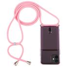 For iPhone 12 mini Transparent TPU Protective Case with Lanyard & Card Slot(Pink) - 1