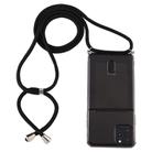 For iPhone 12 / 12 Pro Transparent TPU Protective Case with Lanyard & Card Slot(Black) - 1