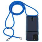 For iPhone 12 / 12 Pro Transparent TPU Protective Case with Lanyard & Card Slot(Blue) - 1