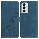 For Samsung Galaxy M23 Triangles Embossed Leather Phone Case(Blue) - 1