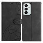 For Samsung Galaxy M23 Triangles Embossed Leather Phone Case(Black) - 1