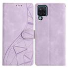 For Samsung Galaxy M32 Triangles Embossed Leather Phone Case(Purple) - 1