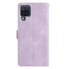 For Samsung Galaxy M32 Triangles Embossed Leather Phone Case(Purple) - 3