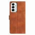 For Samsung Galaxy M52 Triangles Embossed Leather Phone Case(Brown) - 3
