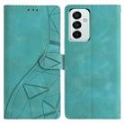For Samsung Galaxy M52 Triangles Embossed Leather Phone Case(Green) - 1