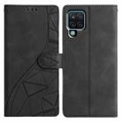 For Samsung Galaxy M53 Triangles Embossed Leather Phone Case(Black) - 1