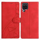 For Samsung Galaxy M53 Triangles Embossed Leather Phone Case(Red) - 1