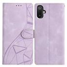 For Samsung Galaxy M06 5G Triangles Embossed Leather Phone Case(Purple) - 1