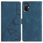 For Samsung Galaxy M06 5G Triangles Embossed Leather Phone Case(Blue) - 1
