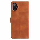For Samsung Galaxy M06 5G Triangles Embossed Leather Phone Case(Brown) - 3