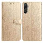 For Samsung Galaxy F16 5G / M16 5G Daisy Embossed Leather Phone Case(Gold) - 1
