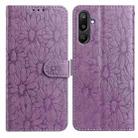 For Samsung Galaxy F16 5G / M16 5G Daisy Embossed Leather Phone Case(Light Purple) - 1