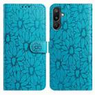 For Samsung Galaxy F16 5G / M16 5G Daisy Embossed Leather Phone Case(Blue) - 1