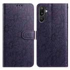 For Samsung Galaxy F16 5G / M16 5G Daisy Embossed Leather Phone Case(Dark Purple) - 1