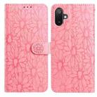 For Samsung Galaxy F06 5G / M06 5G Daisy Embossed Leather Phone Case(Pink) - 1