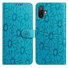 For Samsung Galaxy F06 5G / M06 5G Daisy Embossed Leather Phone Case(Blue) - 1