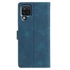 For Samsung Galaxy A22 4G Triangles Embossed Leather Phone Case(Blue) - 3