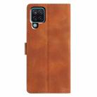 For Samsung Galaxy A42 5G Triangles Embossed Leather Phone Case(Brown) - 3