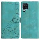 For Samsung Galaxy A12 5G Triangles Embossed Leather Phone Case(Green) - 1