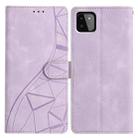 For Samsung Galaxy A22 5G Triangles Embossed Leather Phone Case(Purple) - 1