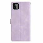 For Samsung Galaxy A22 5G Triangles Embossed Leather Phone Case(Purple) - 3