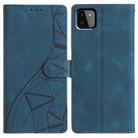 For Samsung Galaxy A22 5G Triangles Embossed Leather Phone Case(Blue) - 1