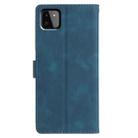 For Samsung Galaxy A22 5G Triangles Embossed Leather Phone Case(Blue) - 3
